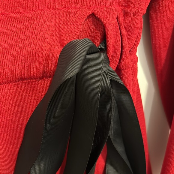 Adrianna Papell Red Sweater with Black Tie Belt Size XL - Picture 4 of 4